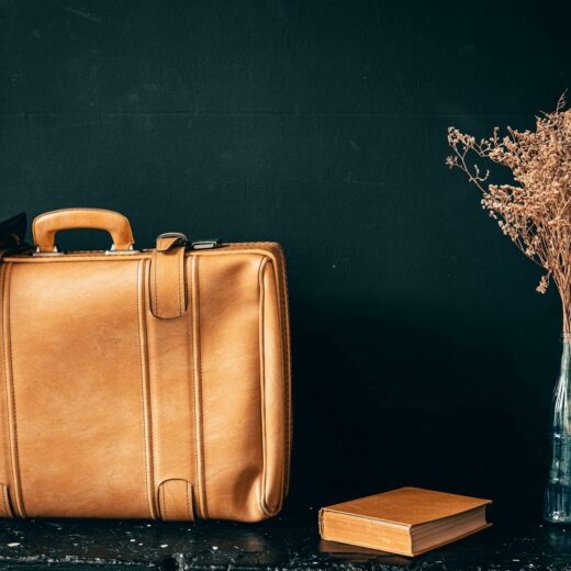 brown leather handbag