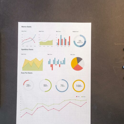 charts on black wooden table